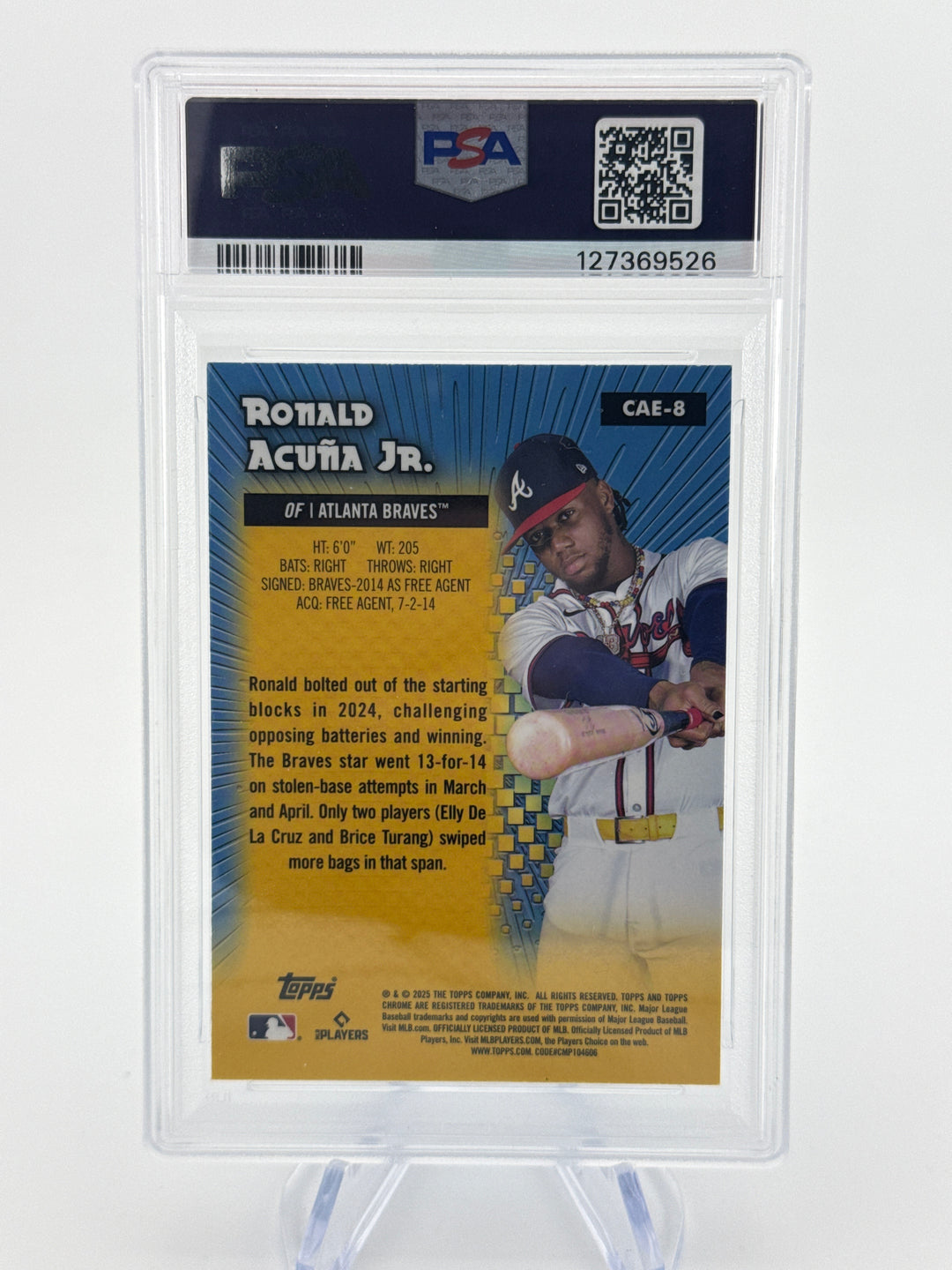Ronald Acuna Jr 2025 Topps Chrome All-Etch, PSA 10 Gem Mint