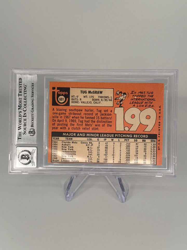 Tug McGraw 1969 Topps, BGS 10 Auto