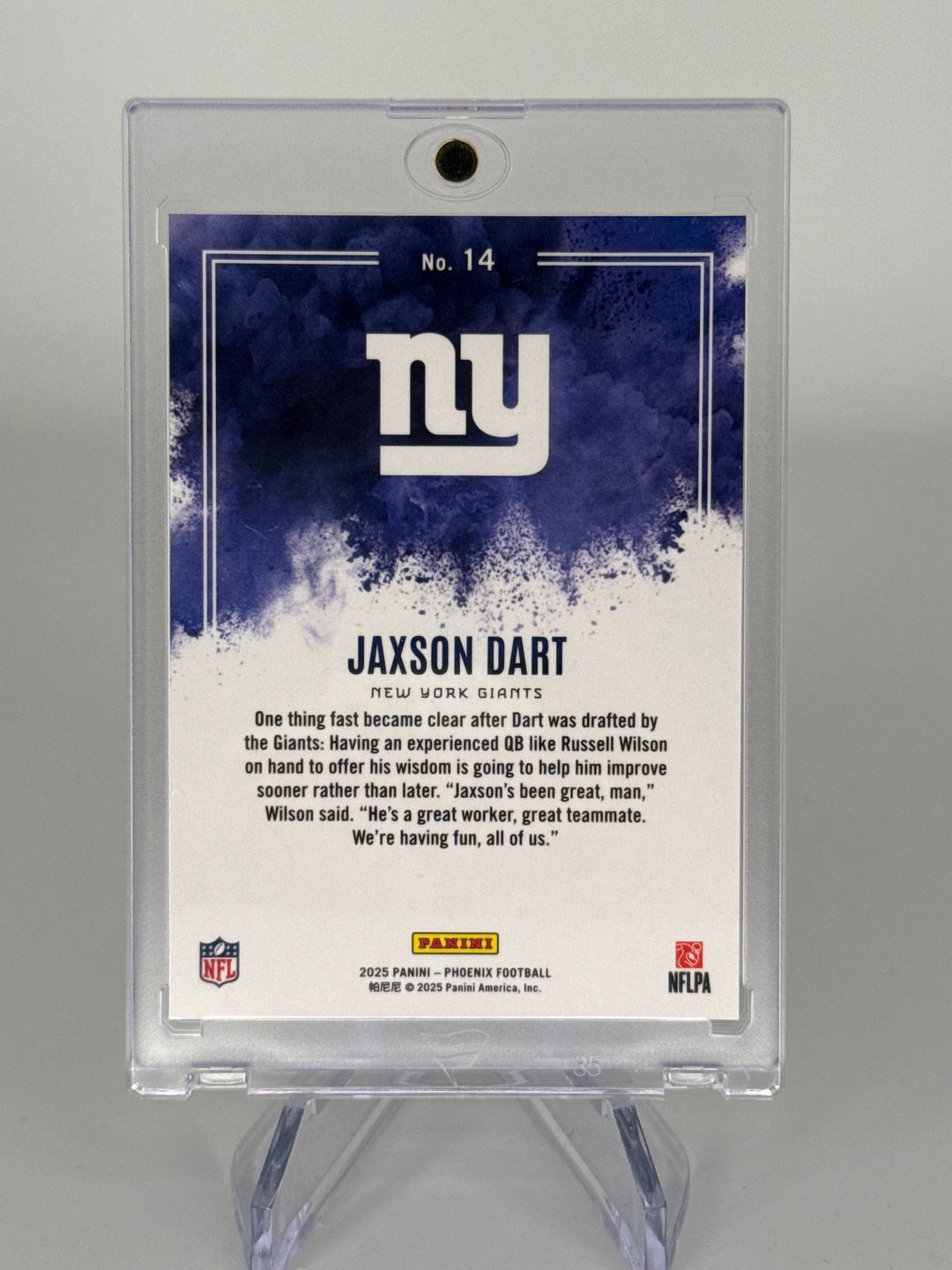Jaxson Dart 2025 Panini Phoenix SSP Case Hit Rookie Color Blast
