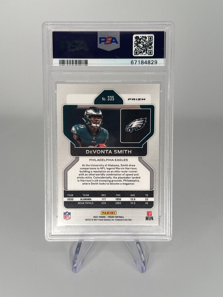DeVonta Smith 2021 Panini Prizm No Huddle Rookie, PSA 10 Gem Mint