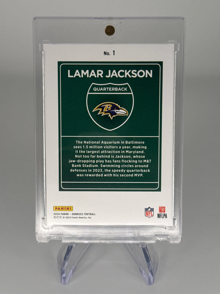 Lamar Jackson 2025 Panini Donruss Downtown SSP Case Hit