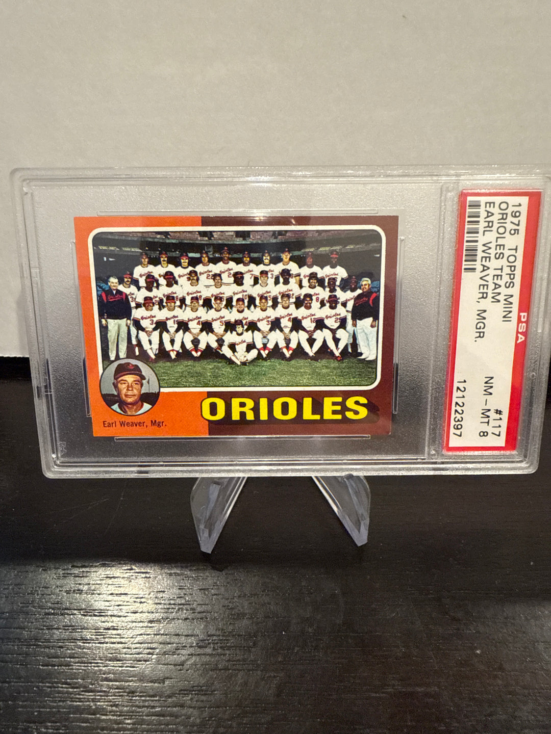 1975 Topps Mini Orioles Team, PSA 8
