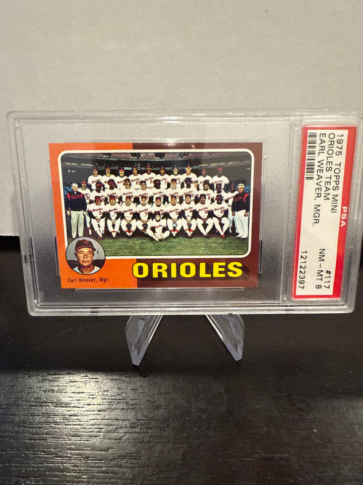 1975 Topps Mini Orioles Team, PSA 8