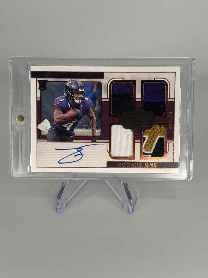 Zay Flowers 2023 Panini One Rookie Quad Patch Auto, 20/25