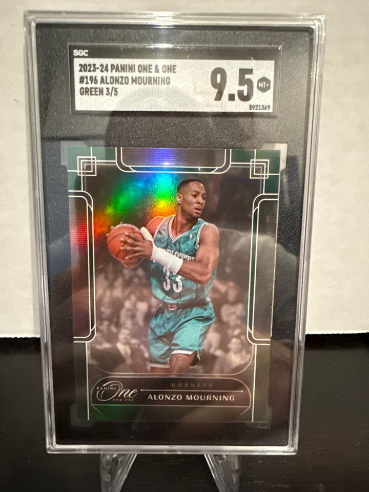 Alonzo Mourning 2023 Panini One and One Green, 3/5, SGC 9.5 Gem Mint