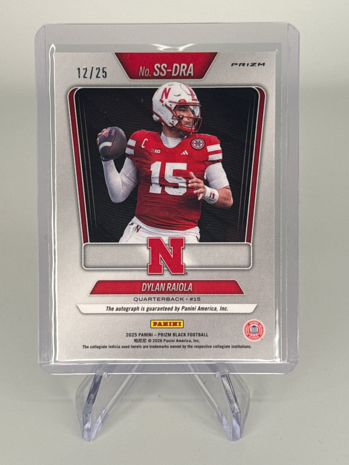 Dylan Raiola 2025 Panini Prizm Black NIL Mojo Auto, 12/25