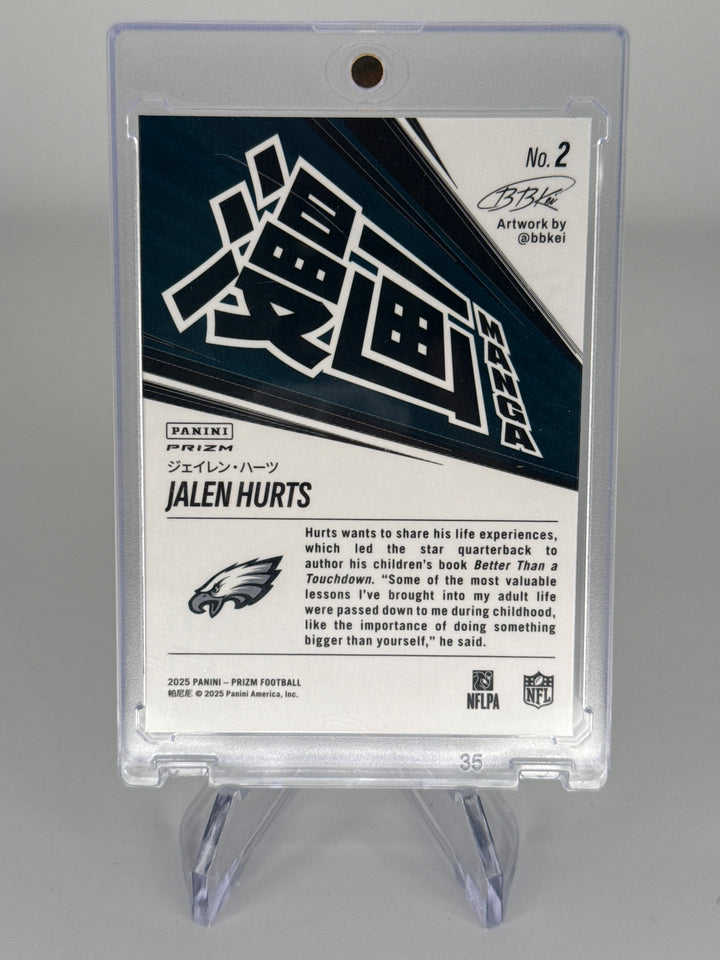 Jalen Hurts 2025 Panini Prizm Manga Vertical SSP Case Hit