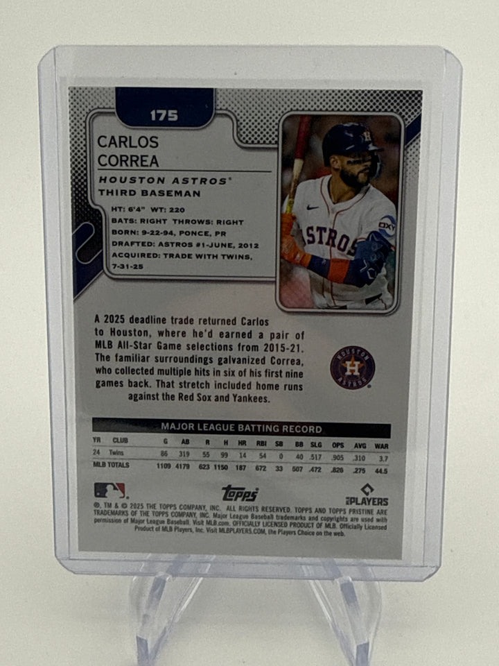 Carlos Correa 2025 Topps Pristine, Pristine Red Refractor, 5/5