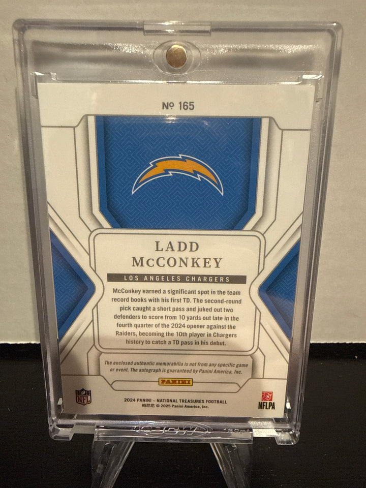 Ladd McConkey 2024 Panini National Treasures Rookie Patch Auto, 12/25