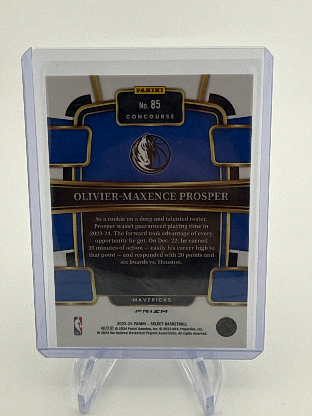 Olivier-Maxence Prosper 2023-2024 Panini Select Zebra SSP Case Hit Rookie