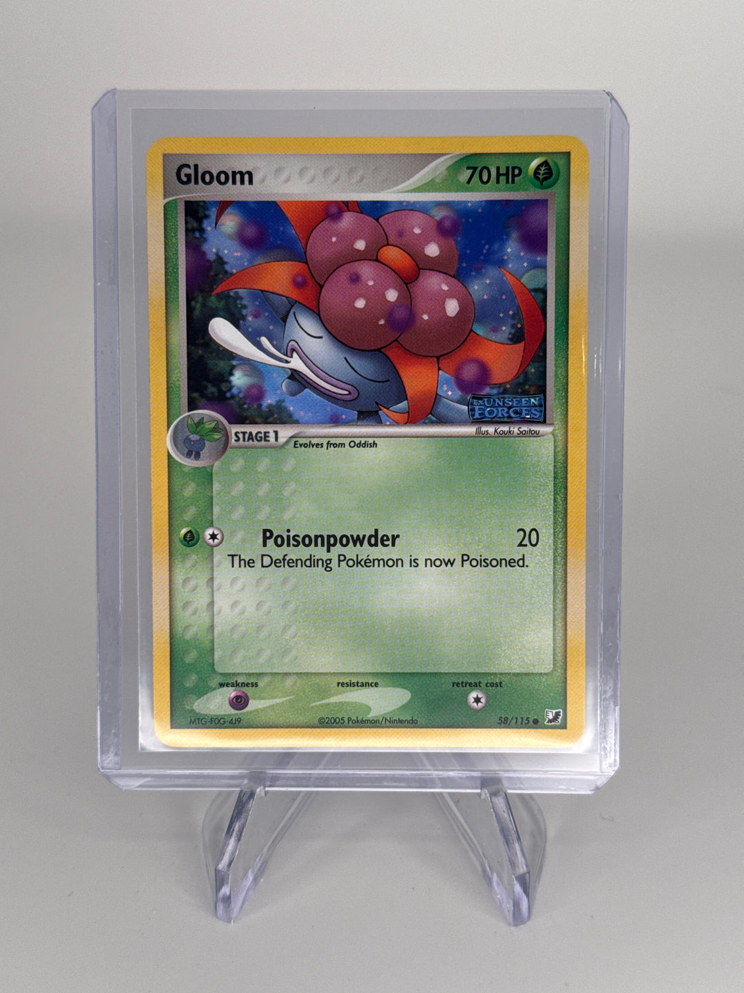 Pokemon TCG 2005 Gloom Unseen Forces Stamped Holo, 58/115