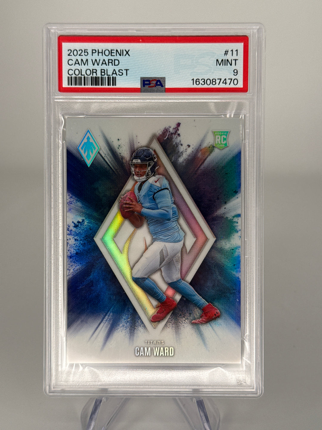 Cam Ward 2025 Panini Phoenix SSP Case Hit Color Blast, PSA 9 Mint