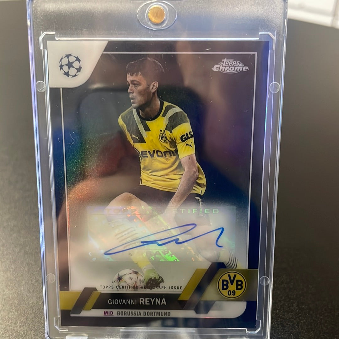 Giovanni Reyna 2023 Topps Chrome UEFA Champions League Auto, 04/10