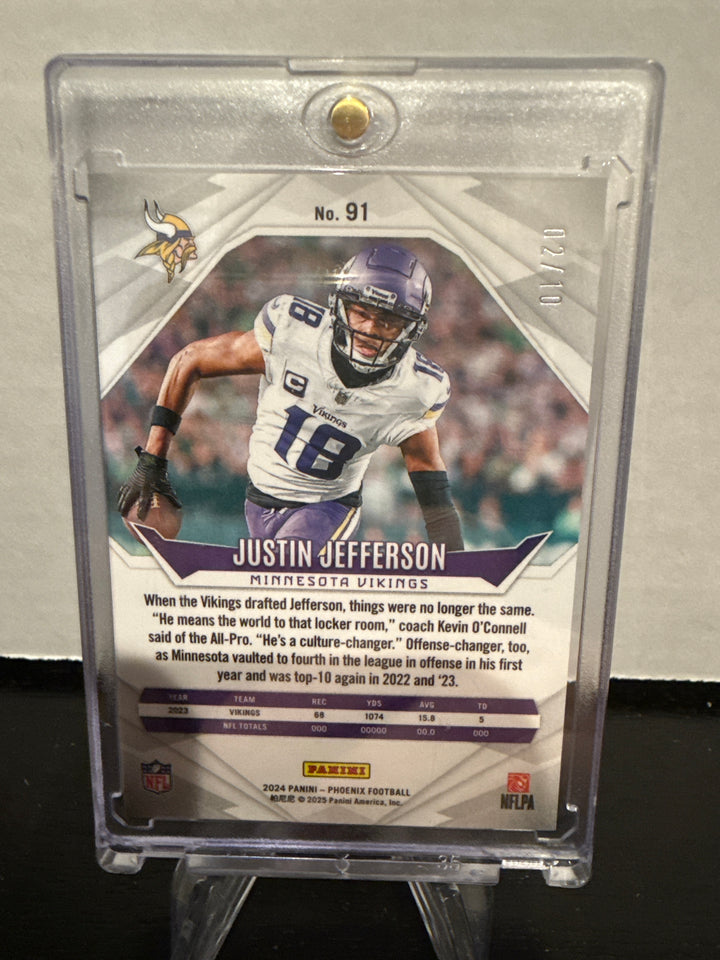 Justin Jefferson 2024 Panini Phoenix Gold Hyper, 02/10