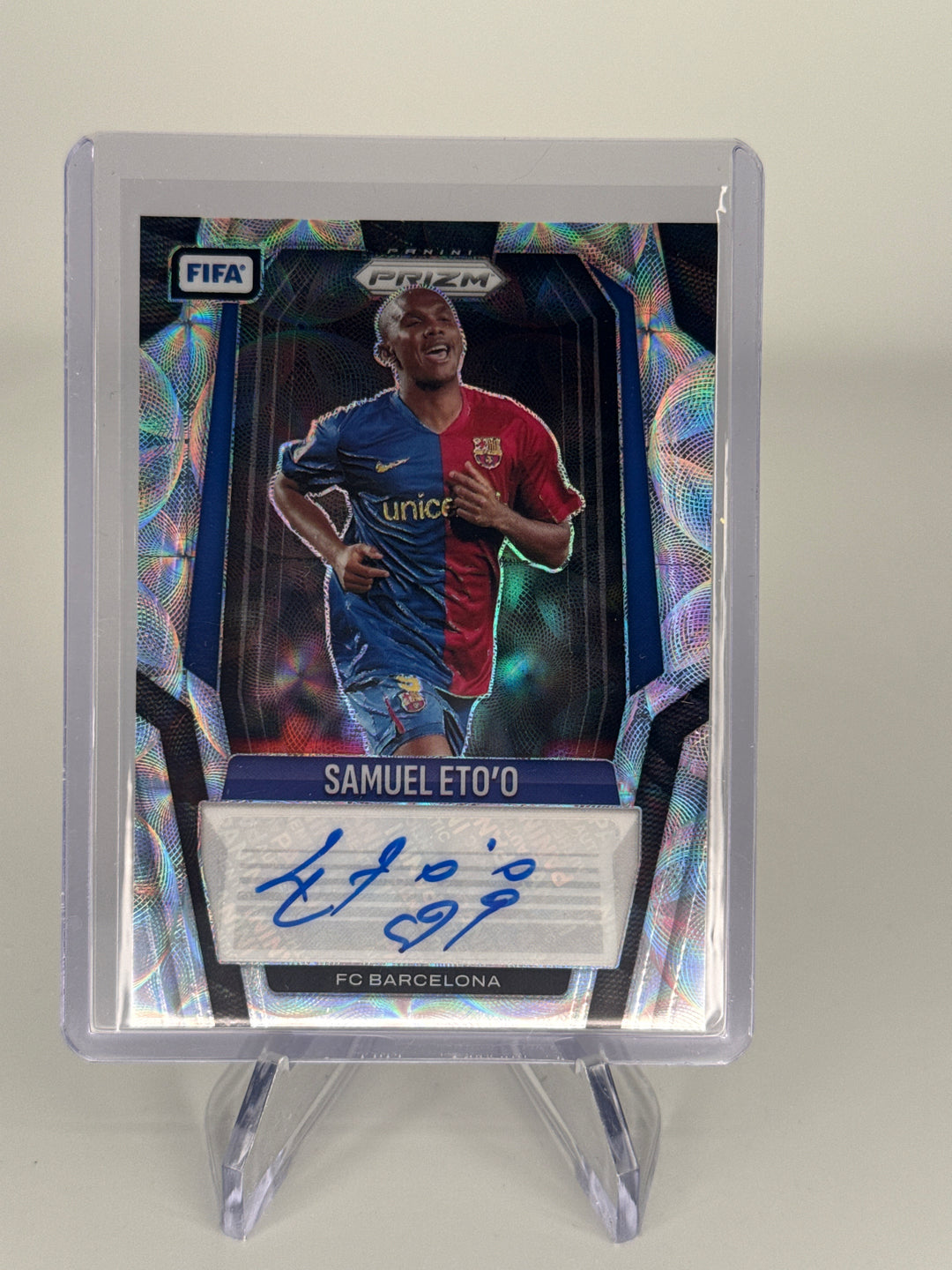 Samuel Eto'o 2026 Panini Prizm FIFA Choice Prizm Auto