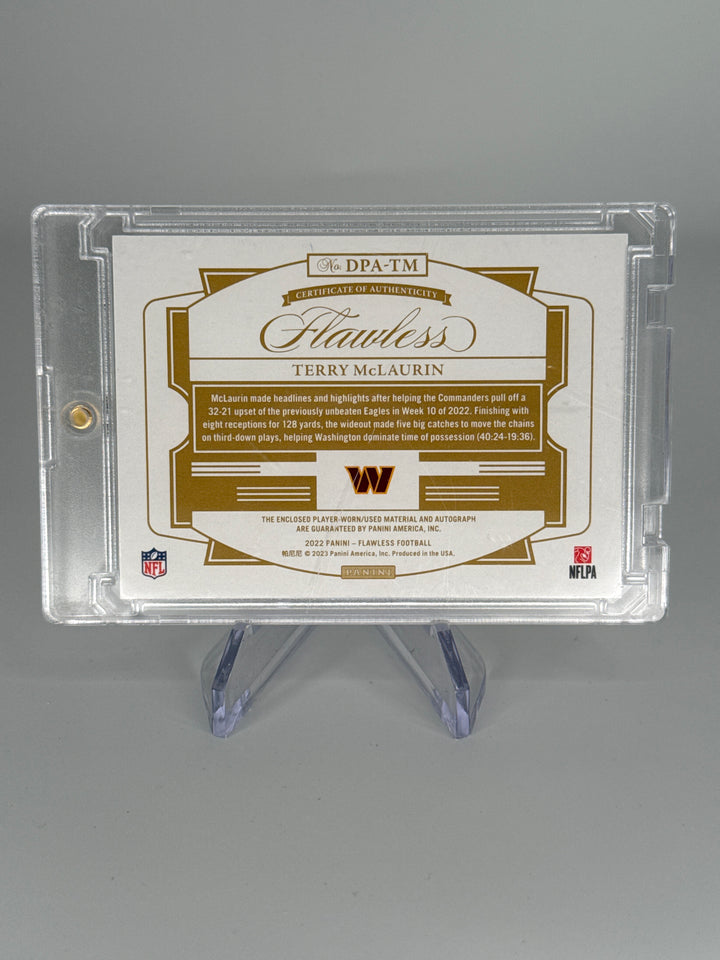 Terry McLaurin 2022 Panini Flawless Emerald Dual Patch Auto, 4/5