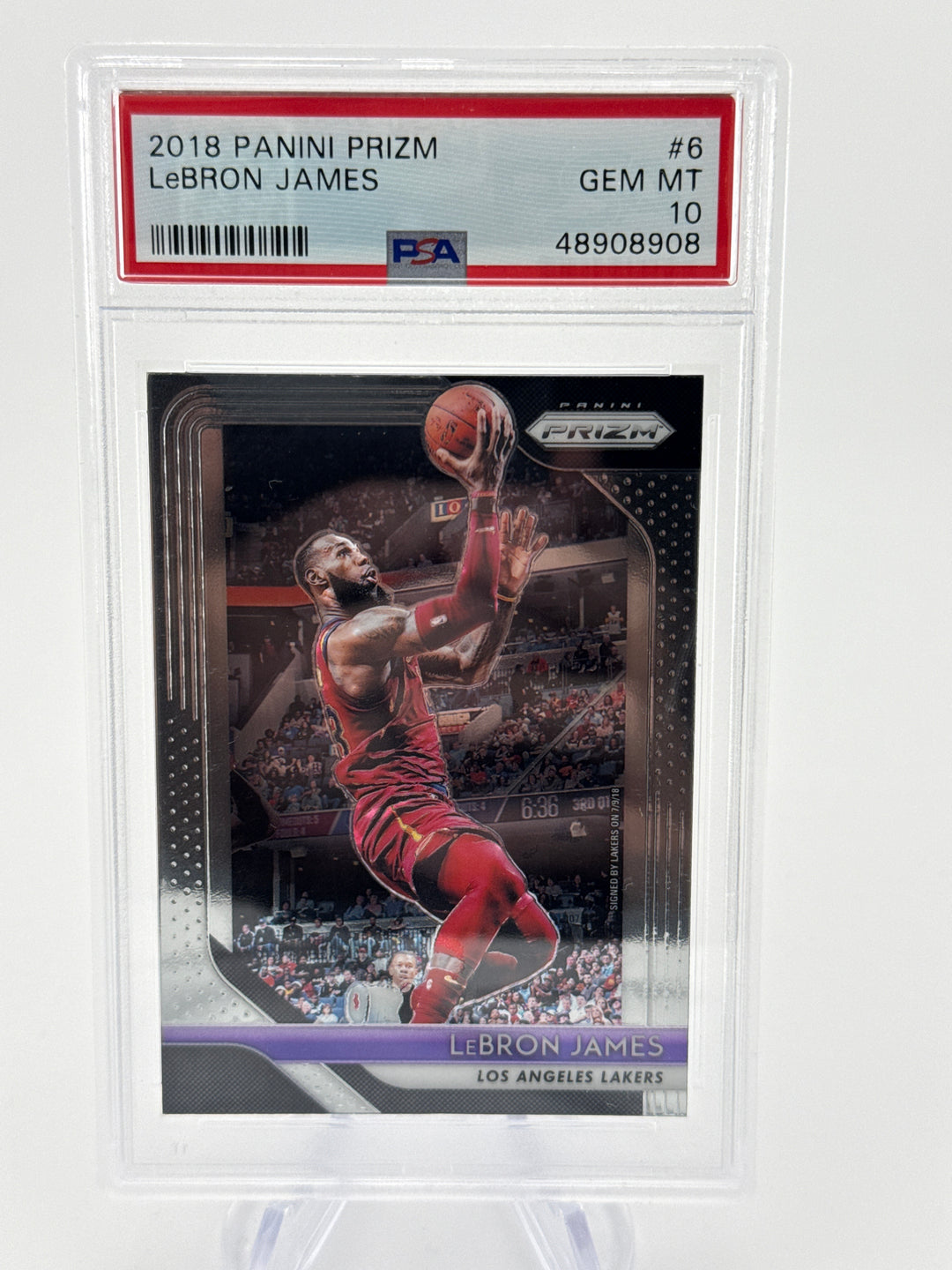 Lebron James 2018 Panini Prizm, PSA 10 Gem Mint