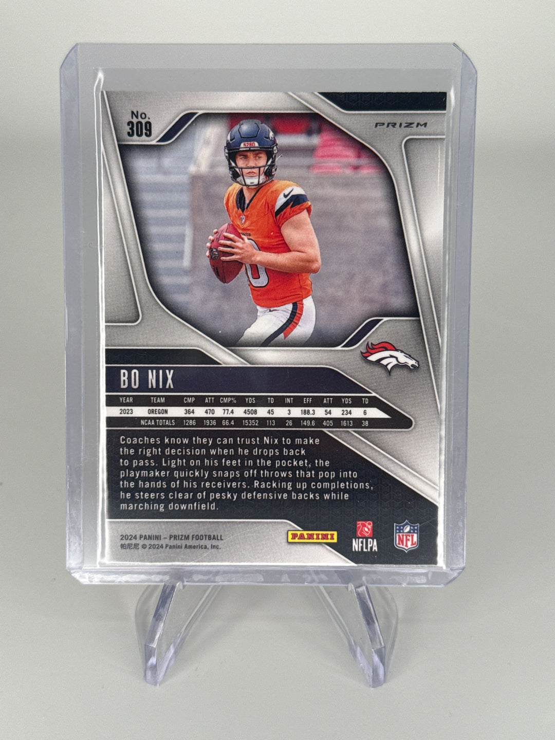 Bo Nix 2024 Panini Prizm Laser Rookie