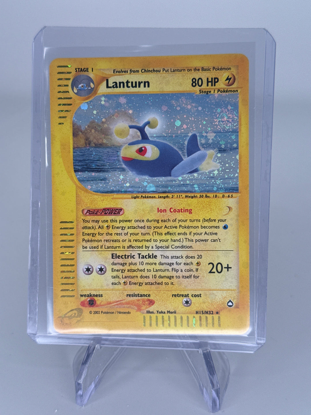 Pokemon TCG 2002 Lanturn Aquapolis E-Reader Holo, H15/H32