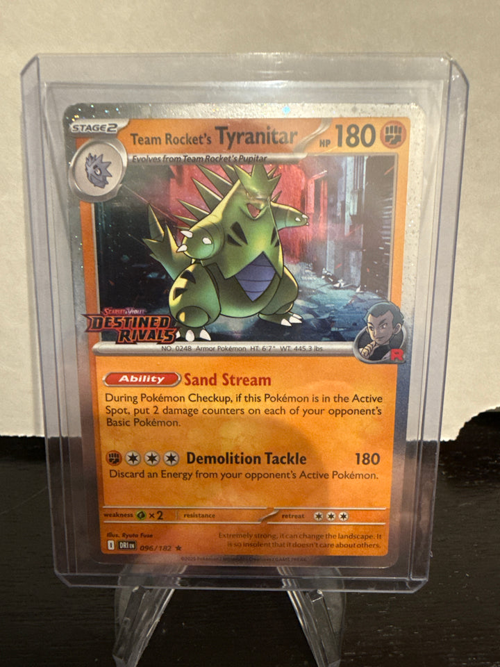Pokemon TCG 2025 Team Rocket's Tyranitar Destined Rivals Stamped Promo, 096/182