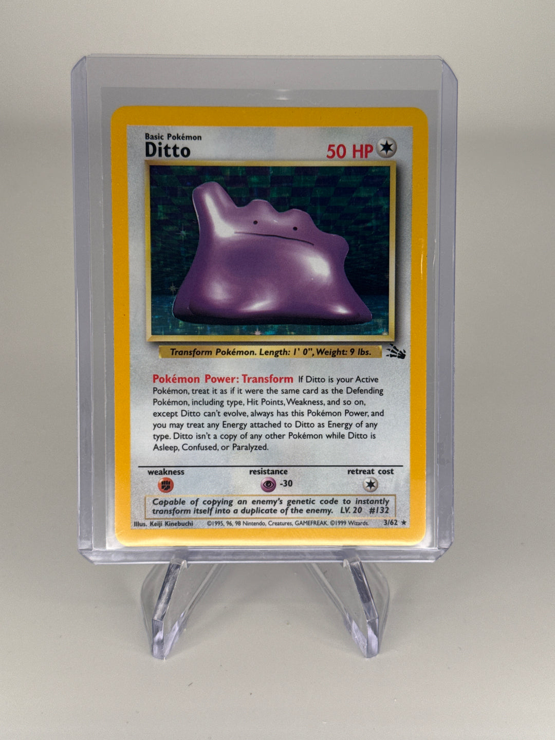 Pokemon TCG 1999 Ditto Fossil Holo, 3/62