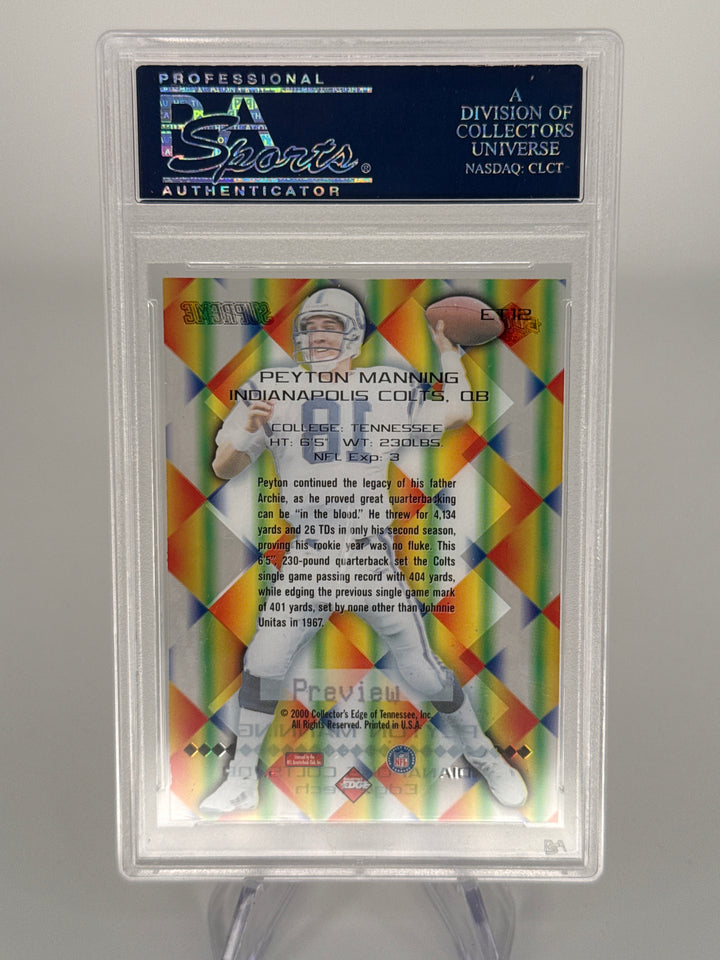 Peyton Manning 2000 Collector's Edge Supreme Edge Tech Preview, PSA 10 Gem Mint