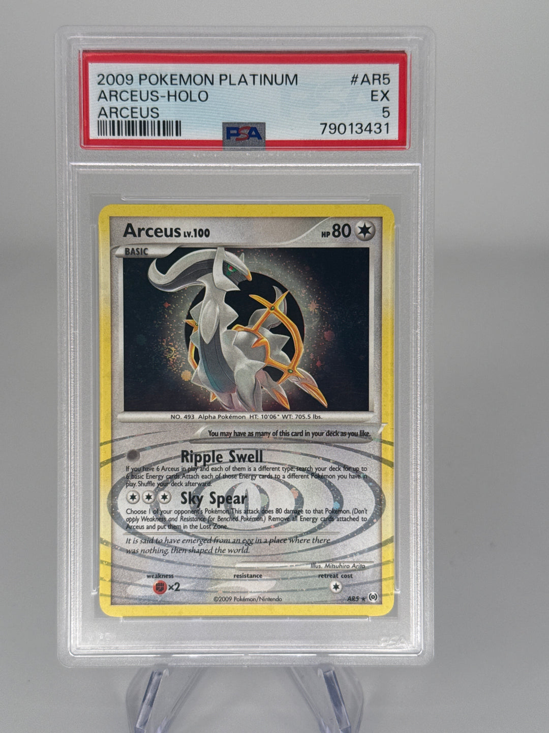 Pokemon TCG 2009 Arceus Platinum Arceus Holo, AR5, PSA 5