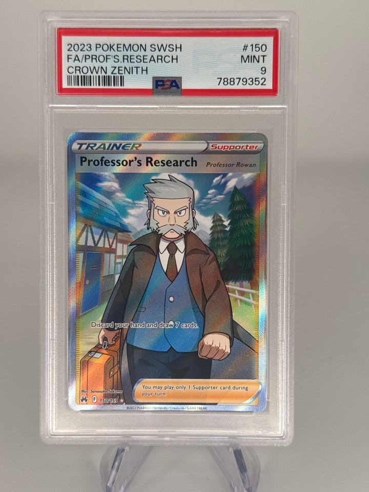 Pokemon TCG 2023 Professor's Research Crown Zenith Trainer, 150/159, PSA 9 Mint