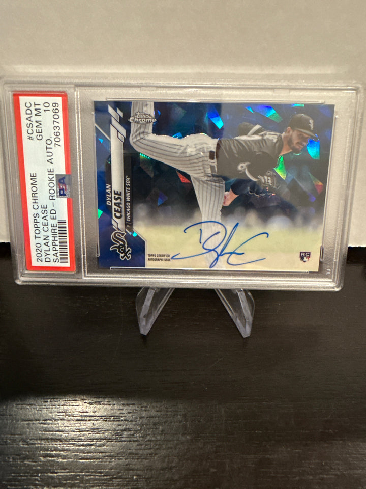 Dylan Cease 2023 Topps Chrome Sapphire Rookie Auto, PSA 10 Gem Mint