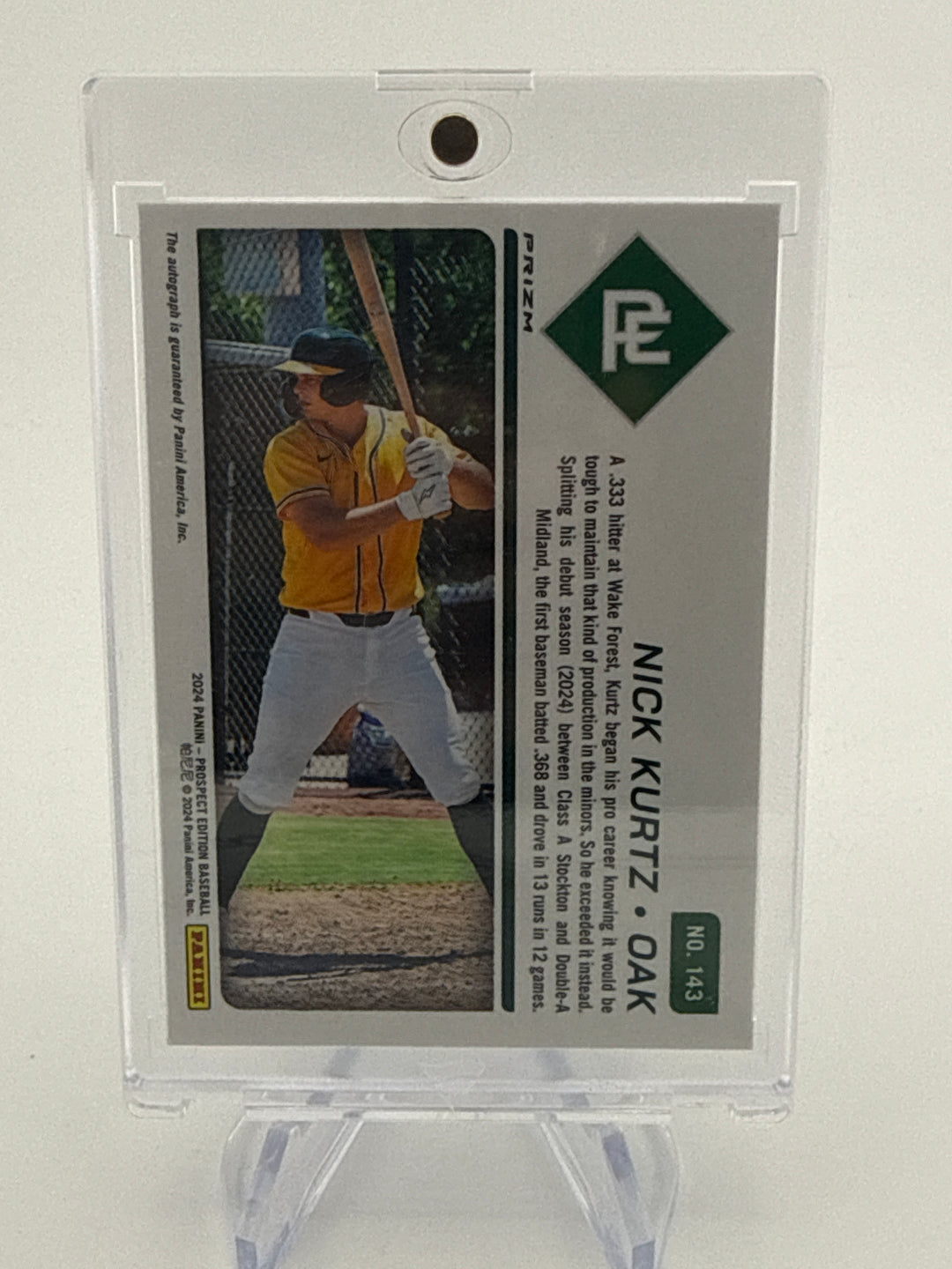Nick Kurtz 2024 Panini Prospect Edition Prospect Ticket Auto
