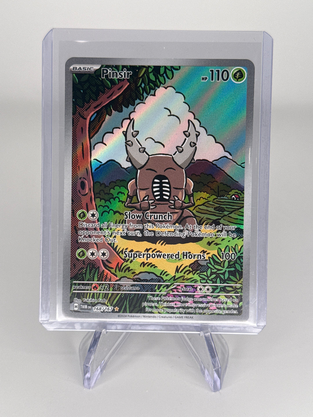 Pokemon TCG 2024 Pinsir Twilight Masquerade Illustration Rare, 168/167
