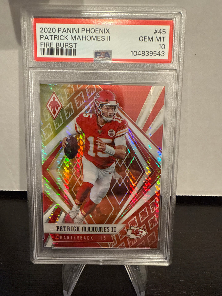 Patrick Mahomes 2020 Panini Phoenix Fire Burst, PSA 10 Gem Mint