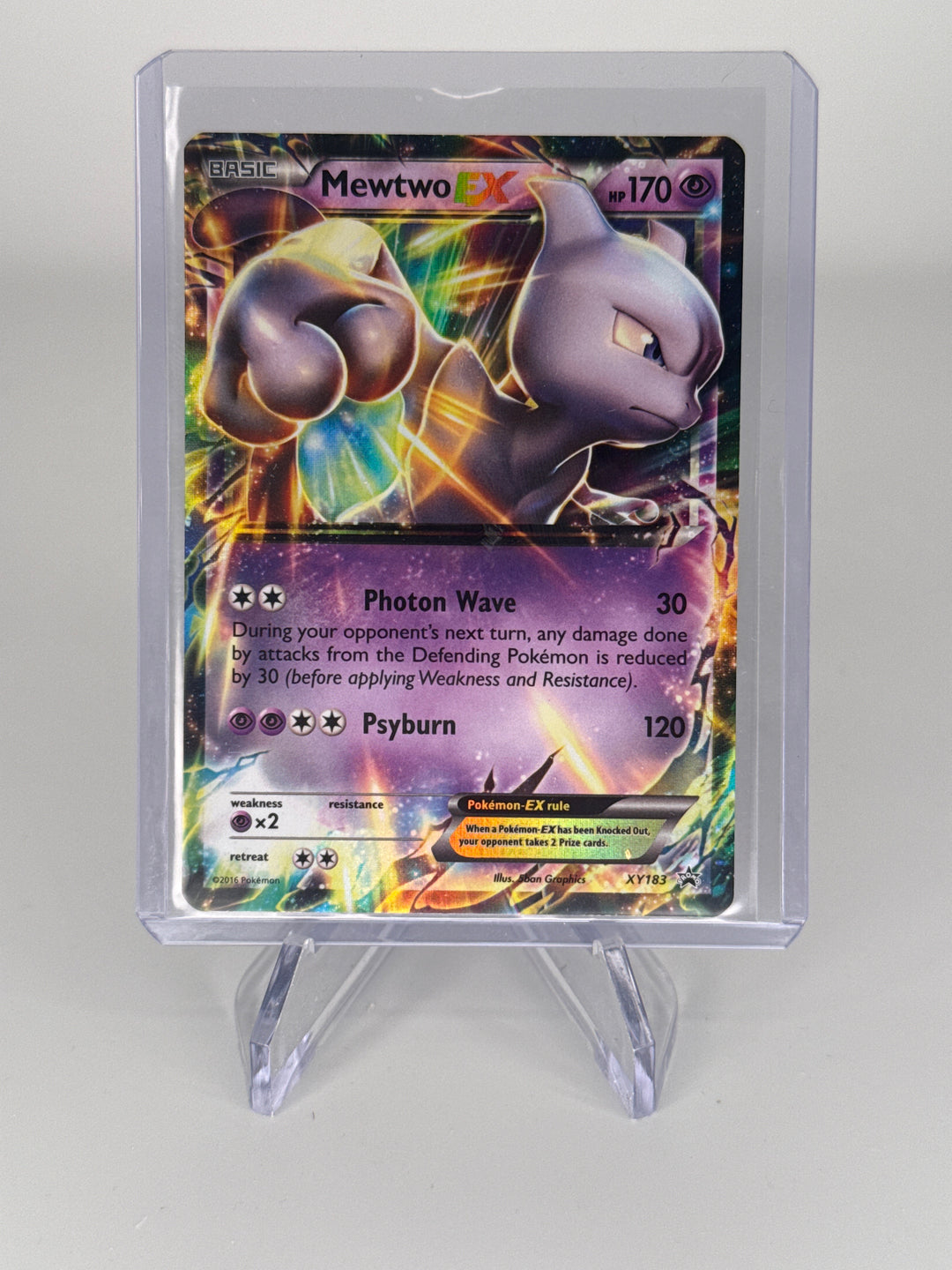 Pokemon TCG 2016 Mewtwo EX XY Black Star Promo Holo, XY183