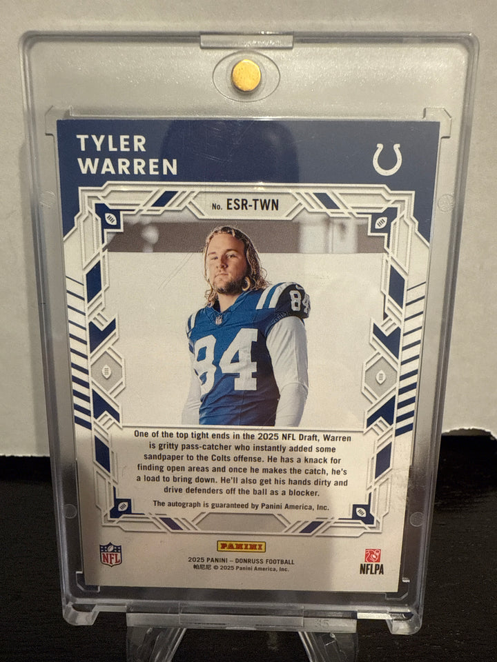 Tyler Warren 2025 Panini Donruss Elite Series Rookie Auto, 85/99