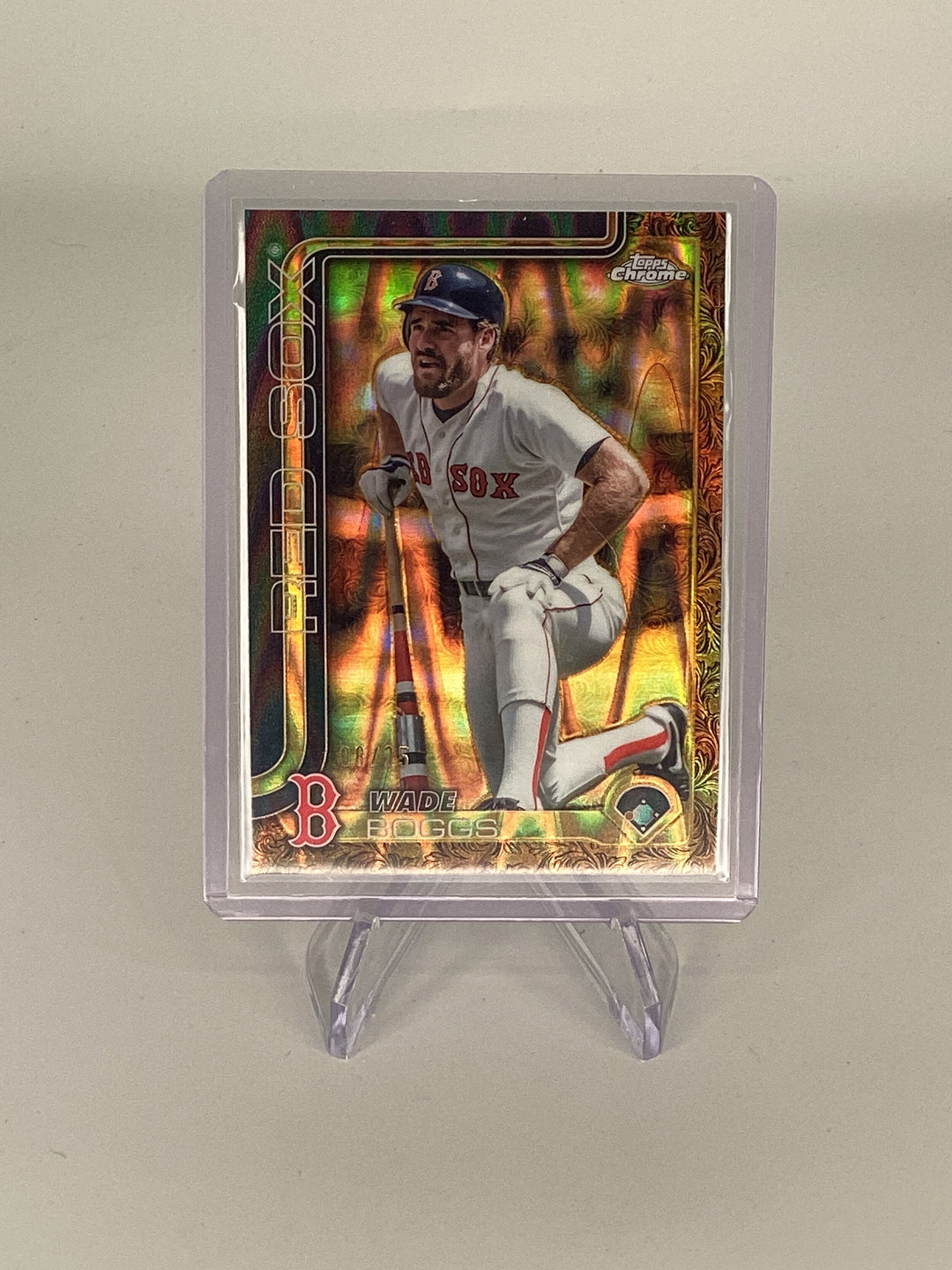 Wade Boggs 2025 Topps Gilded Collection Gold Wave Refractor, 08/25