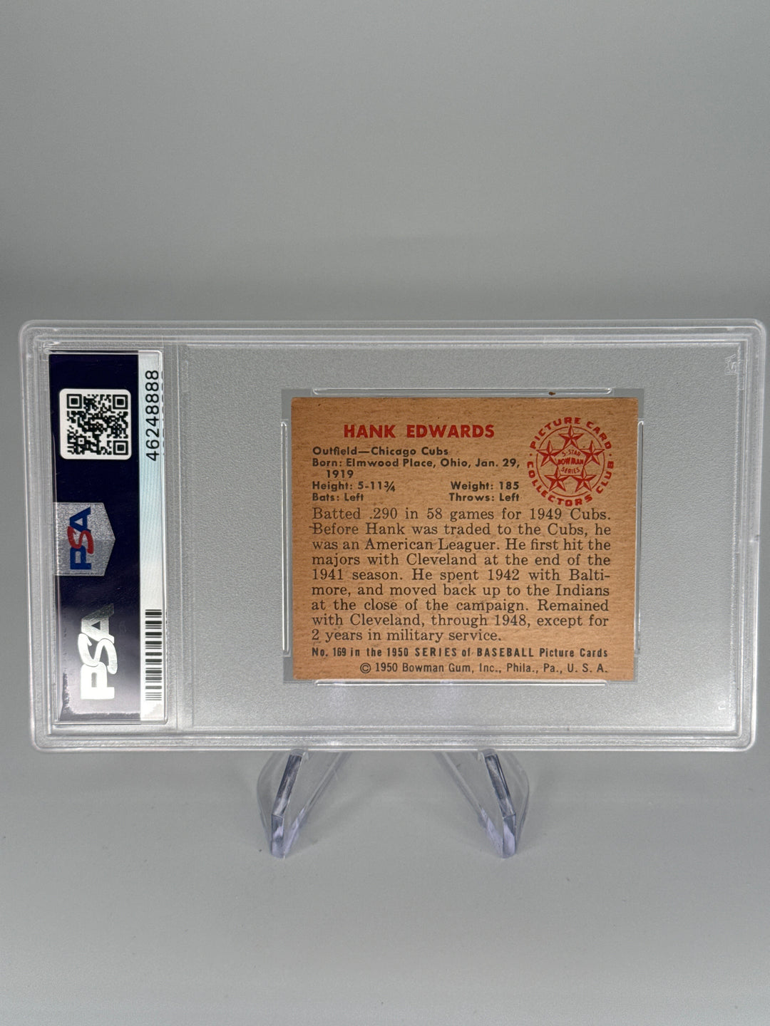 Hank Edwards 1950 Bowman, PSA 5