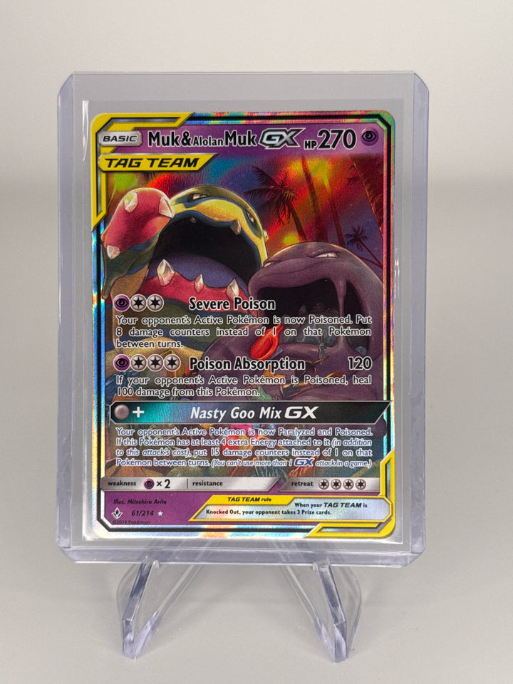 Pokemon TCG 2019 Muk & Alolan Muk GX Unbroken Bonds Tag Team, 61/214