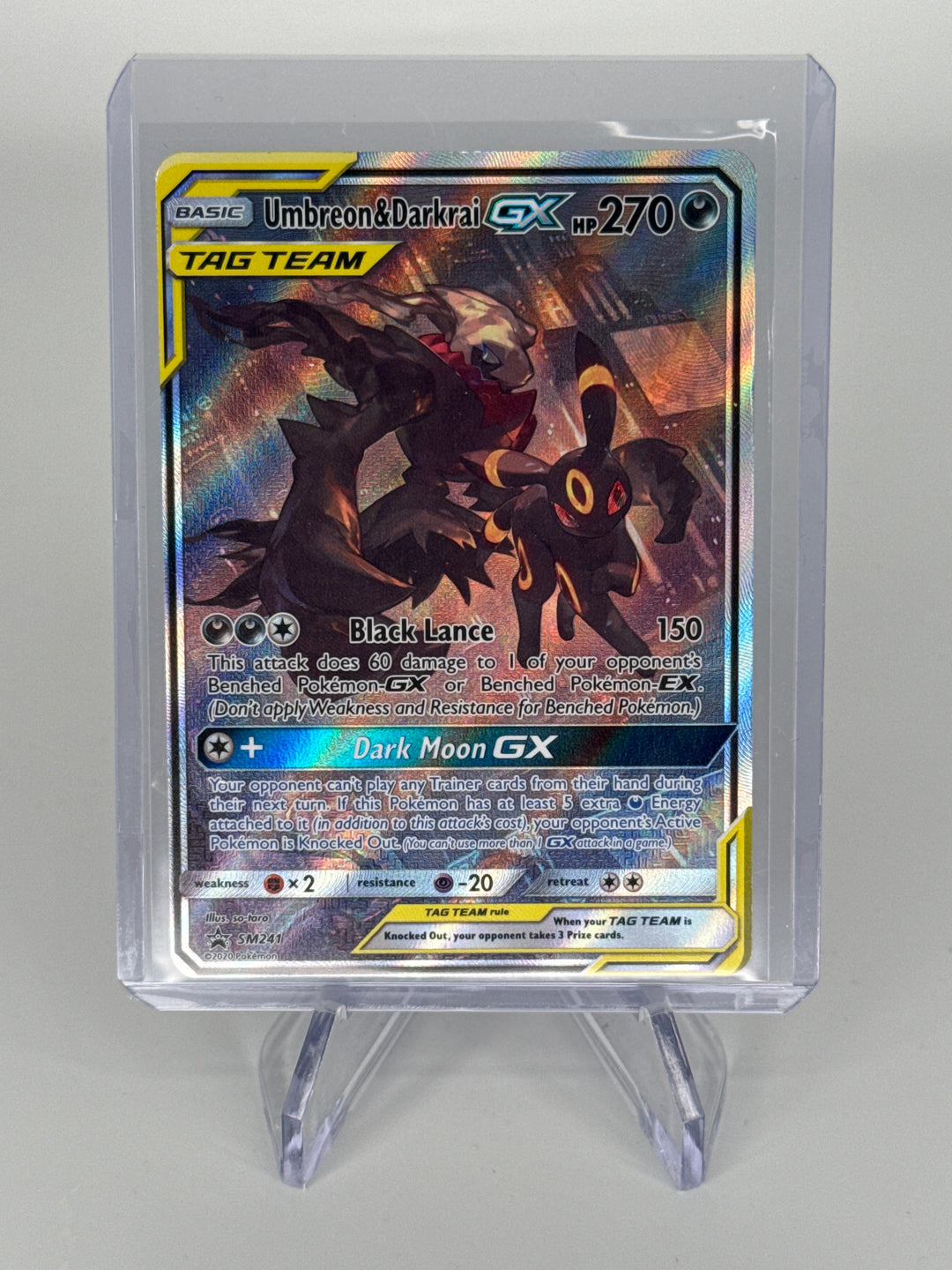 Pokemon TCG 2020 Umbreon & Darkrai GX Tag Team Black Star Promo Holofoil, SM241