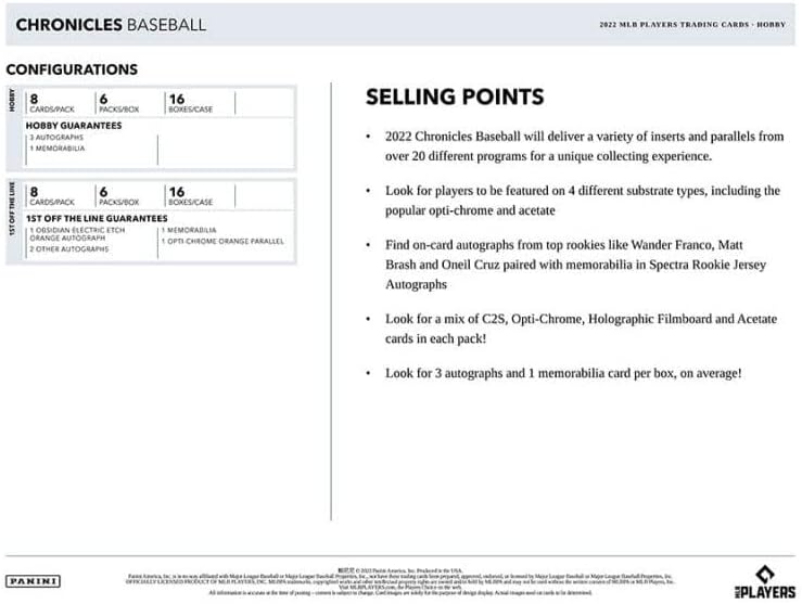 2022 Panini Chronicles Baseball Mega Box