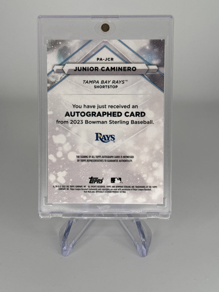 Junior Caminero 2023 Bowman Sterling Prospect Wave Refractor Auto, 080/125