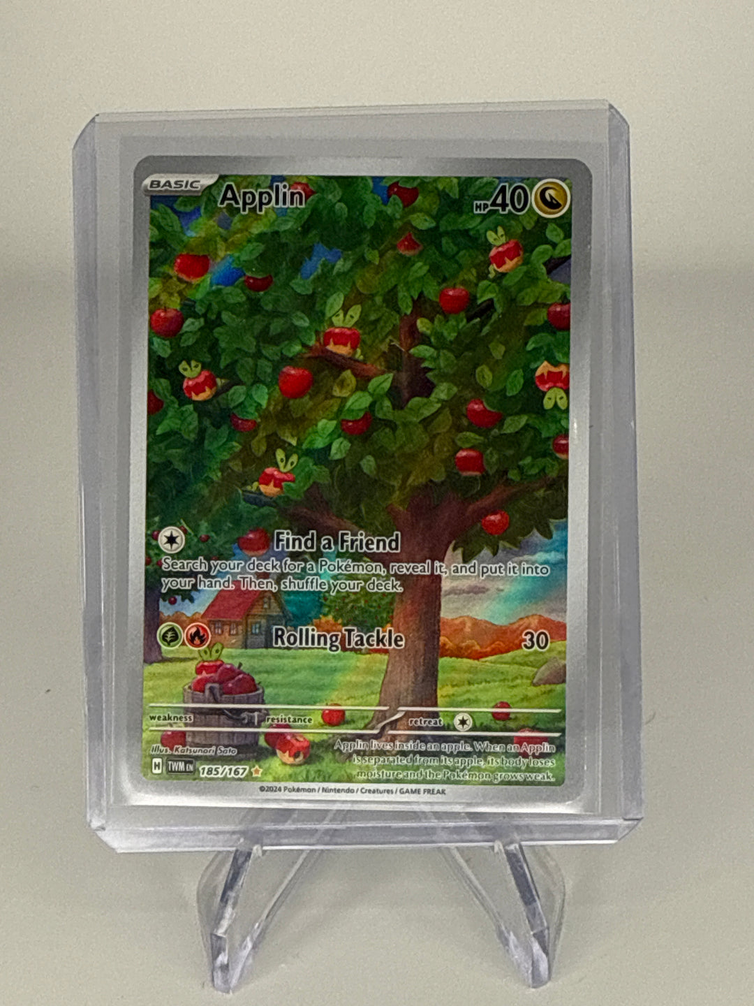 Pokemon TCG 2024 Applin Twighlight Masquerade Illustration Rare, 185/167