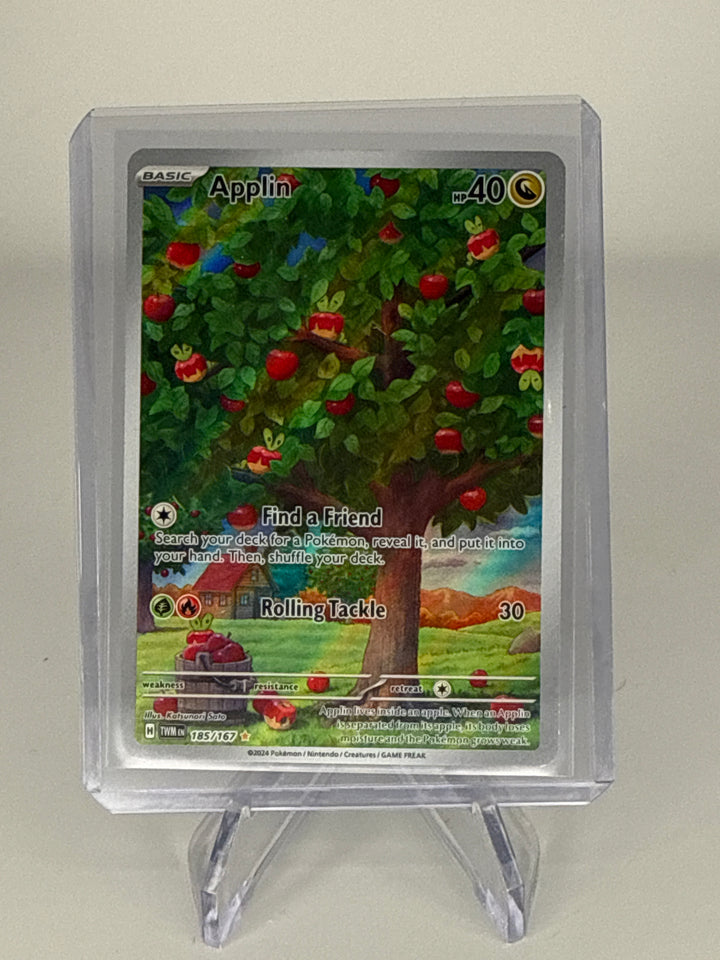 Pokemon TCG 2024 Applin Twighlight Masquerade Illustration Rare, 185/167