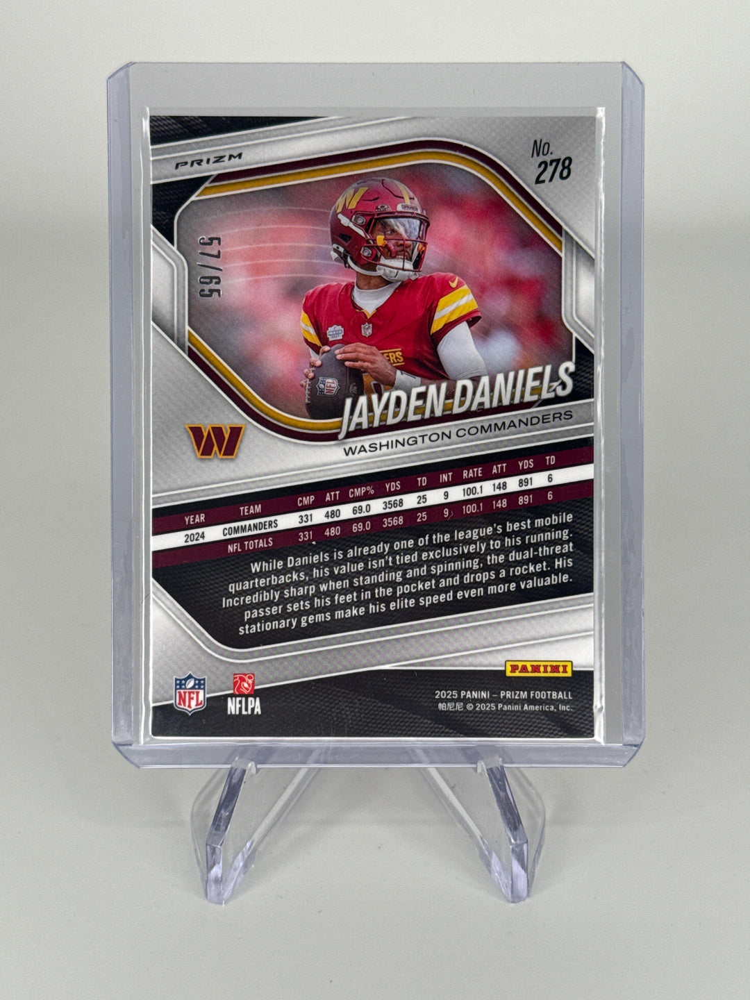 Jayden Daniels 2025 Panini Prizm Orange Wave Prizm, 57/65