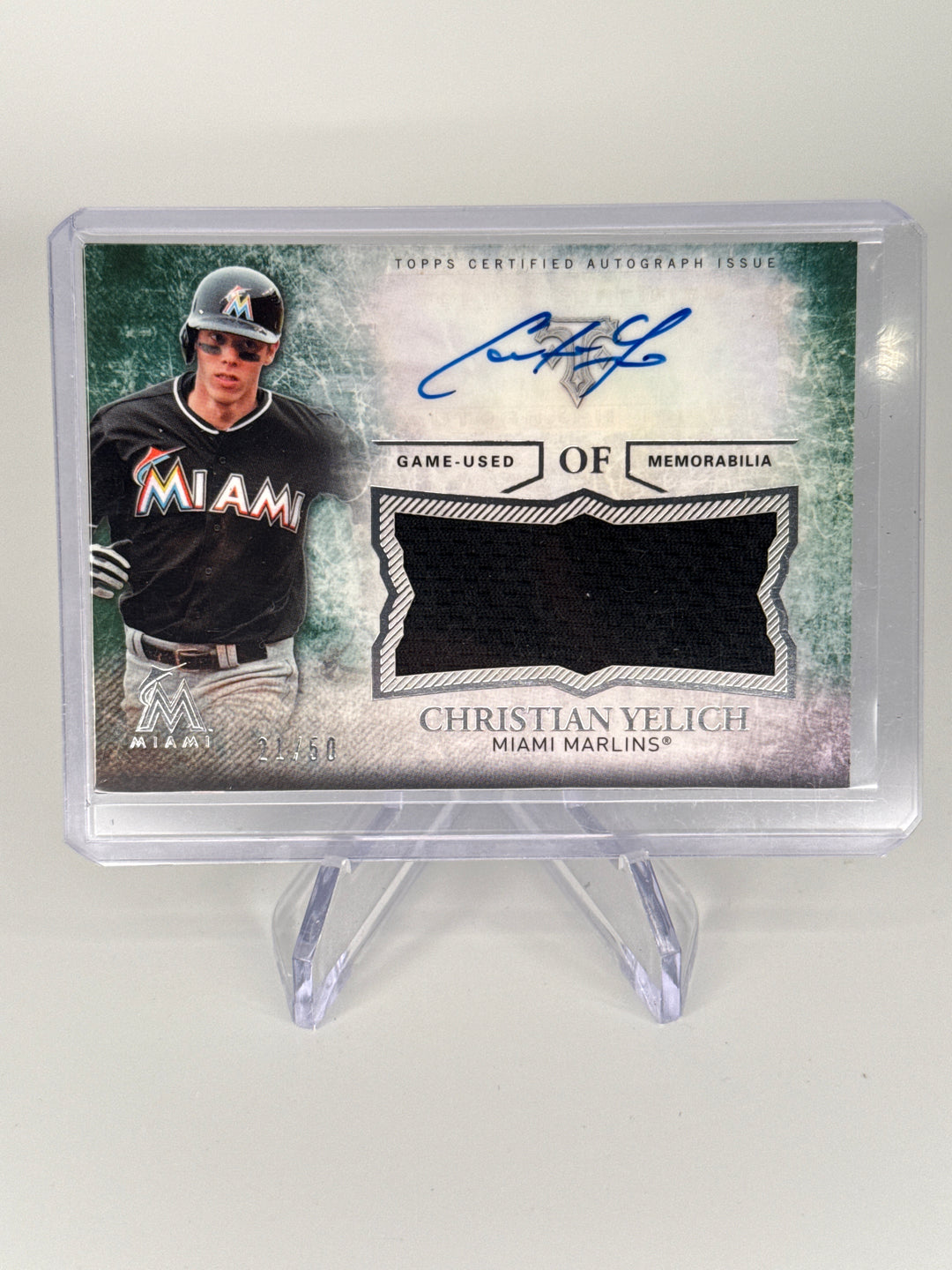 Christian Yelich 2015 Topps Triple Threads Auto Relic, 21/50