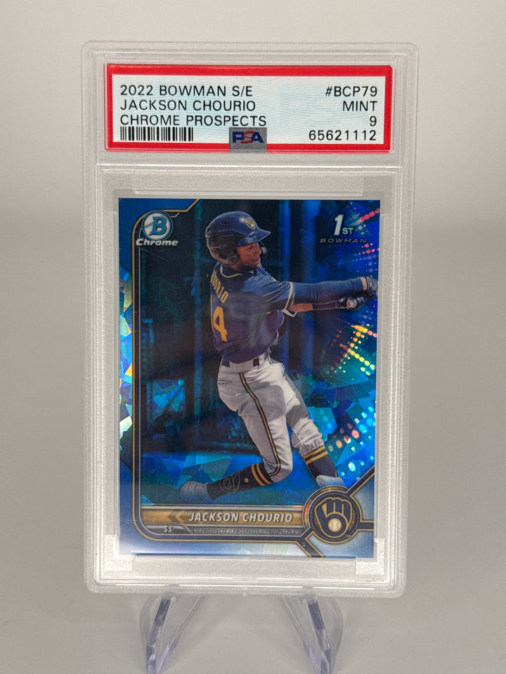 Jackson Chourio 2022 Bowman Chrome Sapphire 1st, PSA 9 Mint