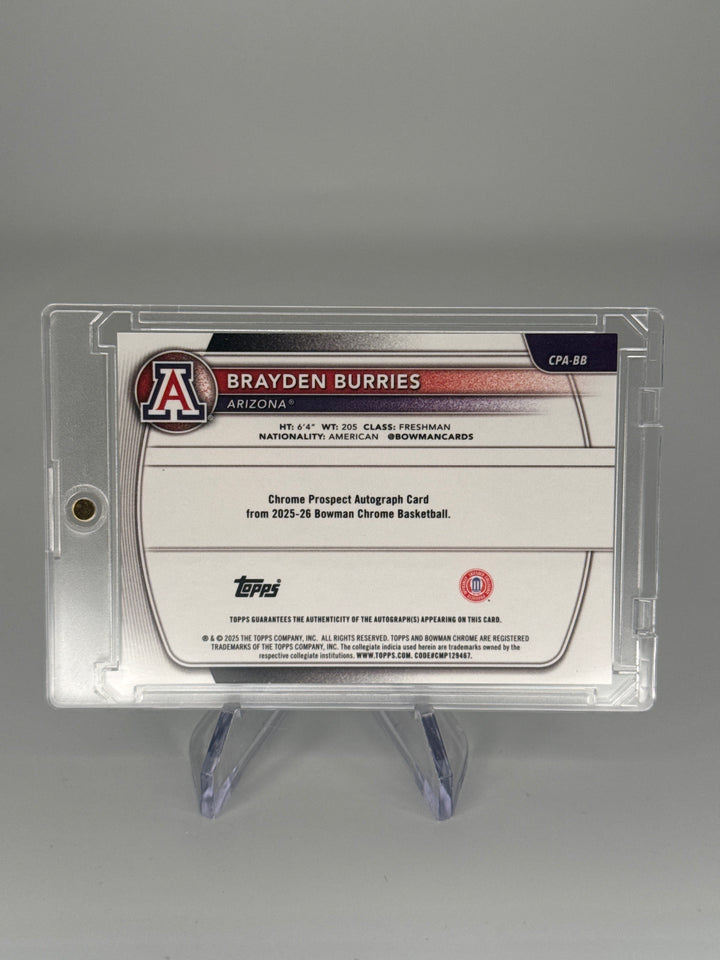 Brayden Burries 2025 Bowman Chrome University Green Mega Box 1st Auto, 32/99