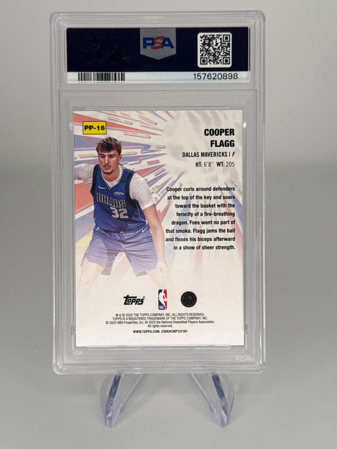 Cooper Flagg 2025 Topps Power Players Rookie, PSA 10 Gem Mint