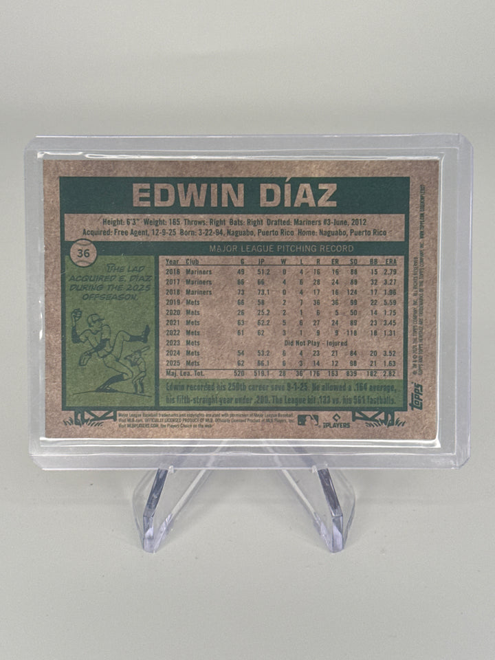 Edwin Diaz 2026 Topps Heritage Chrome Orange Refractor, 05/25