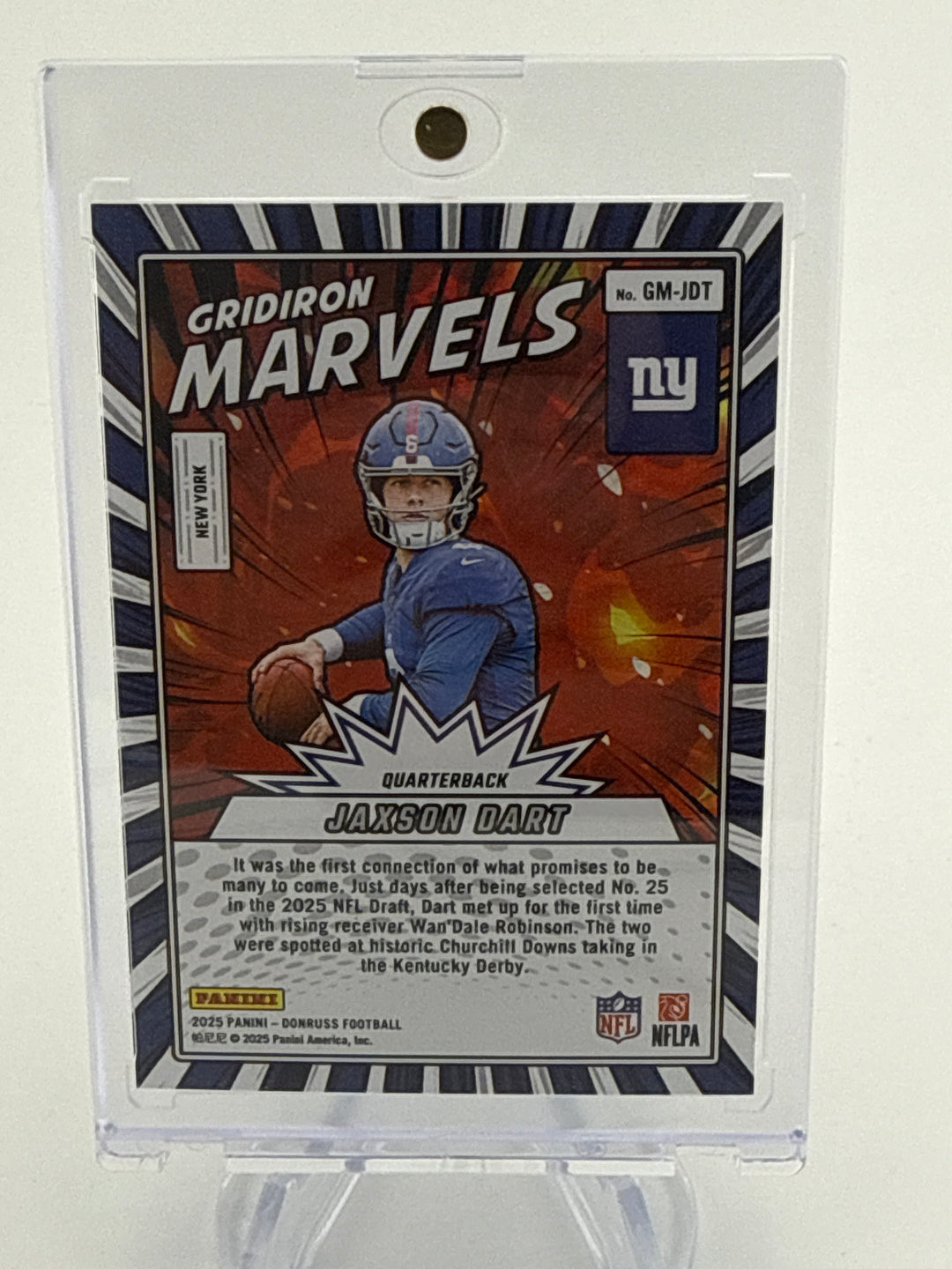 Jaxson Dart 2025 Panini Donruss Gridiron Marvels SSP Case Hit