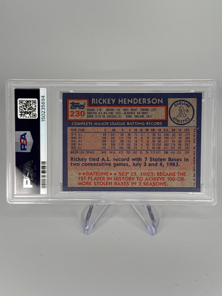 Rickey Henderson 1984 Topps, PSA 9 Mint